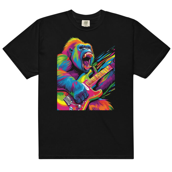 Rock 'n' Roar: The Vibrant Virtuoso Gorilla Tee